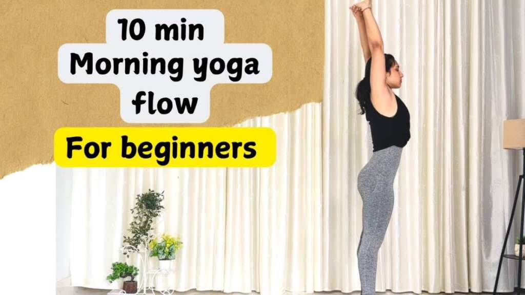 10 Min Morning Yoga Flow For Beginners | Stress Reliever And Boosts Energy #morningyoga #10minyoga