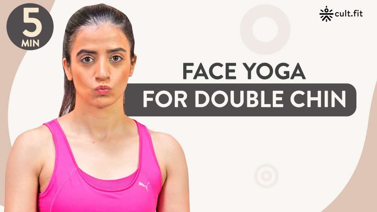 5 Minute Face Yoga For Double Chin | Fit In Five | Yoga At Home | Yoga For Beginners | Cult Fit