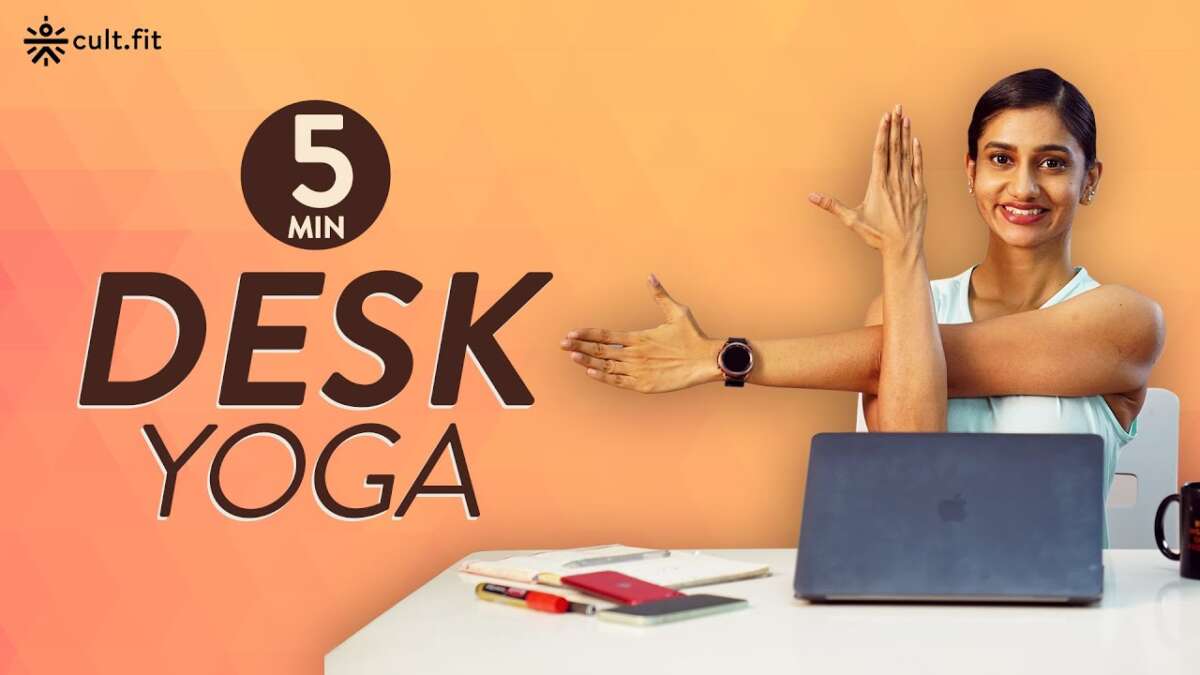 Desk Yoga For Wrists, Elbows And Shoulder  | Fit In Five | Yoga At Home | Yoga Routine | Cult Fit